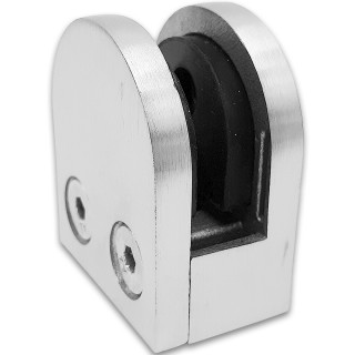 Крепление стекла FKK-82, 46х40х25 к плоской трубе или полу, литое, нержавейка/матовый