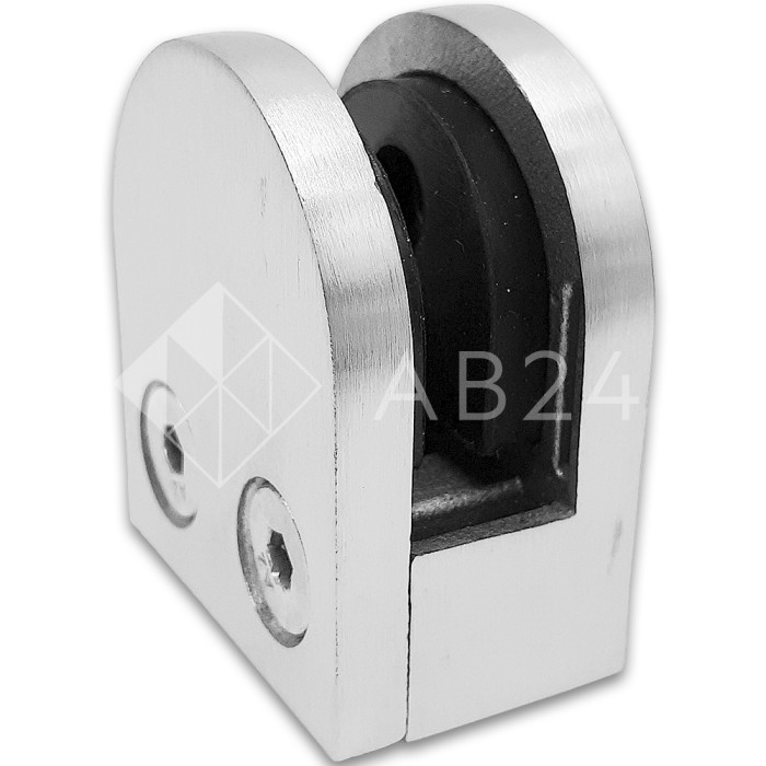 Крепление стекла FKK-82, 46х40х25 к плоской трубе или полу, литое, нержавейка/матовый