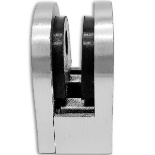 Крепление стекла FKK-82, 46х40х25 к плоской трубе или полу, литое, нержавейка/матовый