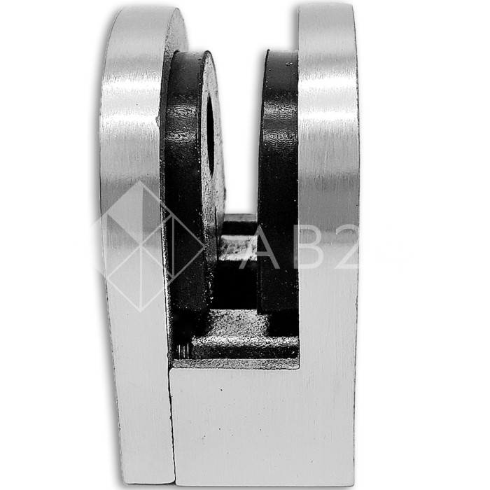 Крепление стекла FKK-82, 46х40х25 к плоской трубе или полу, литое, нержавейка/матовый