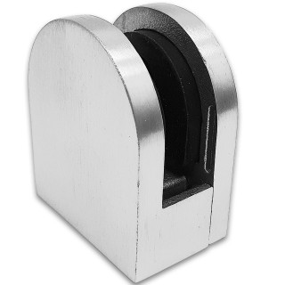 Крепление стекла FKK-82, 46х40х25 к плоской трубе или полу, литое, нержавейка/матовый