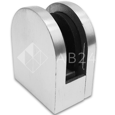 Крепление стекла FKK-82, 46х40х25 к плоской трубе или полу, литое, нержавейка/матовый