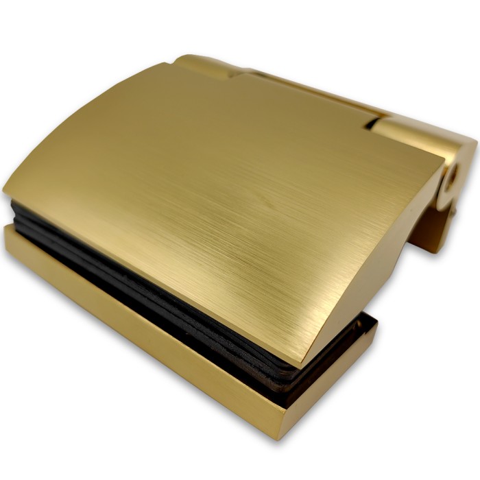 Петля Европа FDP-112 стена-стекло 90° с крышками, латунь/брашированное золото