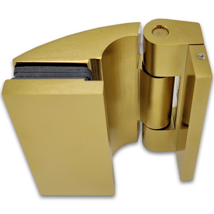 Петля Европа FDP-112 стена-стекло 90° с крышками, латунь/брашированное золото