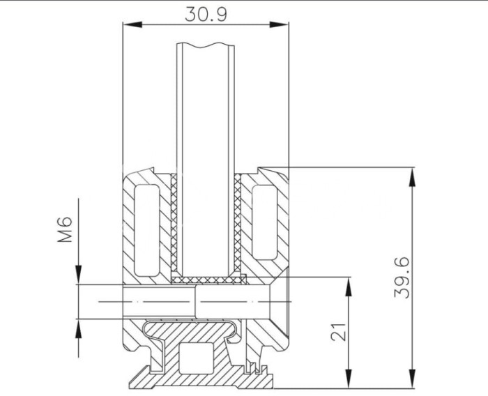 Профиль зажимной FKP-443 база + клипсы 9шт., алюминий