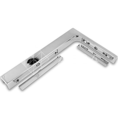 Угловой стабилизатор Диор FDK-5L стена-стекло 90˚ левый, нержавейка/полированный