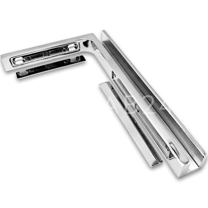 Угловой стабилизатор Диор FDK-5L стена-стекло 90˚ левый, нержавейка/полированный