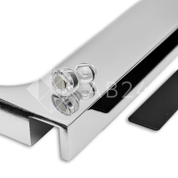 Угловой стабилизатор Диор FDK-5L стена-стекло 90˚ левый, нержавейка/полированный