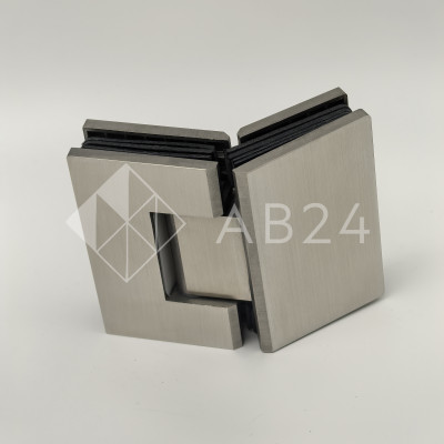 Петля Альфа FDP-14 стекло-стекло 135°, нержавейка/матовый