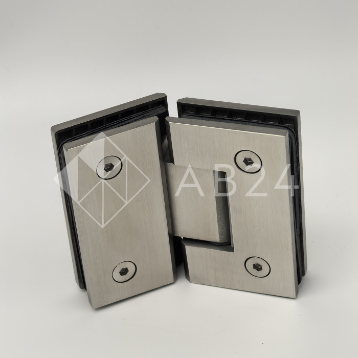 Петля Альфа FDP-14 стекло-стекло 135°, нержавейка/матовый