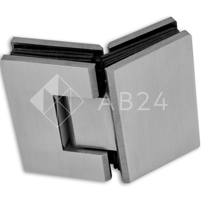 Петля Альфа FDP-14 стекло-стекло 135°, нержавейка/матовый