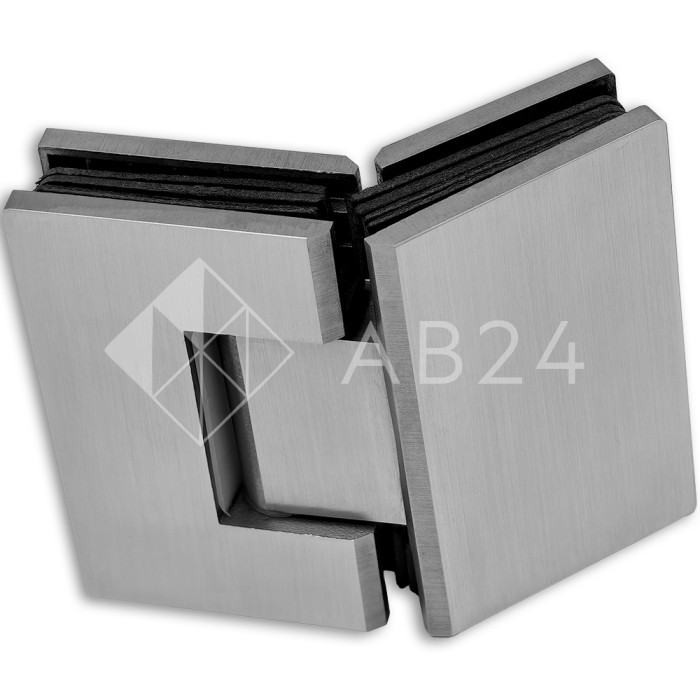 Петля Альфа FDP-14 стекло-стекло 135°, нержавейка/матовый