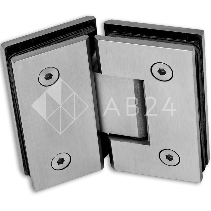 Петля Альфа FDP-14 стекло-стекло 135°, нержавейка/матовый