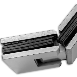 Петля Альфа FDP-14 стекло-стекло 135°, нержавейка/матовый