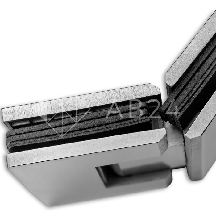 Петля Альфа FDP-14 стекло-стекло 135°, нержавейка/матовый