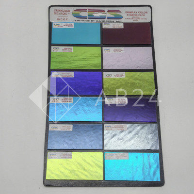 Набор дихроичного стекла для фьюзинга CBS Dichroic CRINKLIZED COE 96 на черной основе (12 шт)