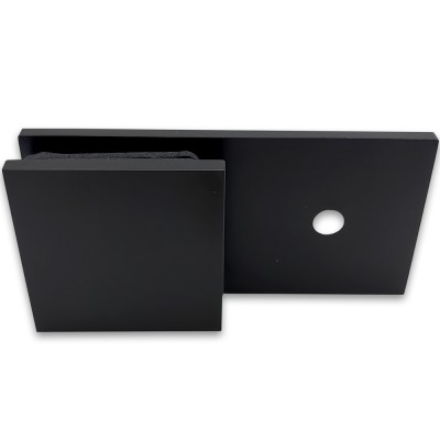 Коннектор для стекла Альфа α FDK-15, стена-стекло 180° с пластиной, нержавейка/черный