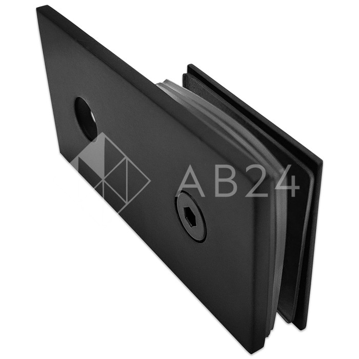 Коннектор для стекла Бета β FDK-25, стена-стекло 180° с пластиной, латунь/черный