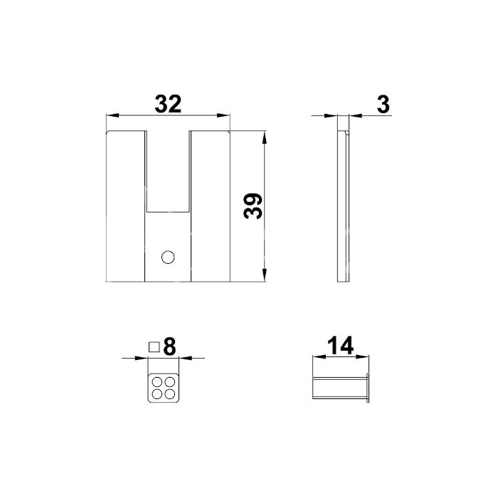 Заглушка торцевая FKP-401 для зажимного профиля, ПВХ