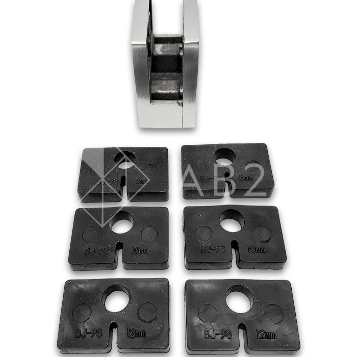 Крепление стекла FKK-83, 45х45х26 к плоской трубе или полу, литое, нержавейка/матовый