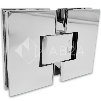 Петля Грация FDP-200 стекло-стекло с двумя осями 0°-180°, 0°+180°, латунь/хром