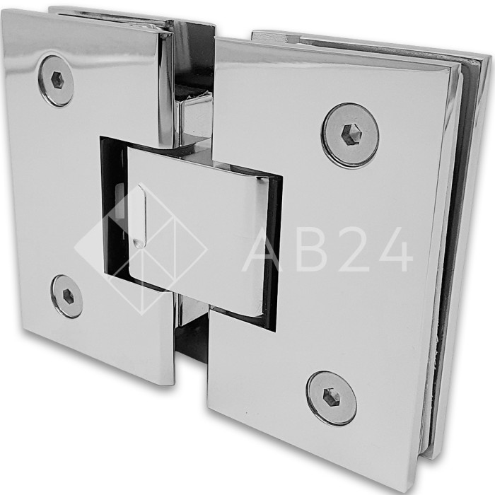 Петля Грация FDP-200 стекло-стекло с двумя осями 0°-180°, 0°+180°, латунь/хром