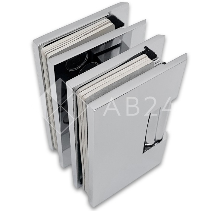 Петля Грация FDP-200 стекло-стекло с двумя осями 0°-180°, 0°+180°, латунь/хром