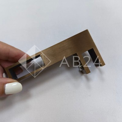 Держатель стекла FDC-35 сквозной 30х10 горизонтальный, нержавейка/медь