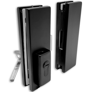 Замок FKZ-40 центральный с ответной частью ключ/ключ, нержавейка/черный