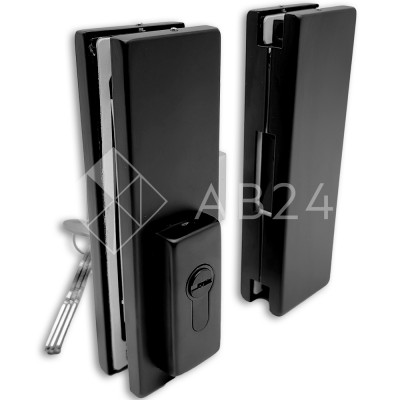 Замок FKZ-40 центральный с ответной частью ключ/ключ, нержавейка/черный