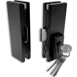 Замок FKZ-40 центральный с ответной частью ключ/ключ, нержавейка/черный