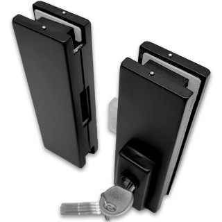 Замок FKZ-40 центральный с ответной частью ключ/ключ, нержавейка/черный