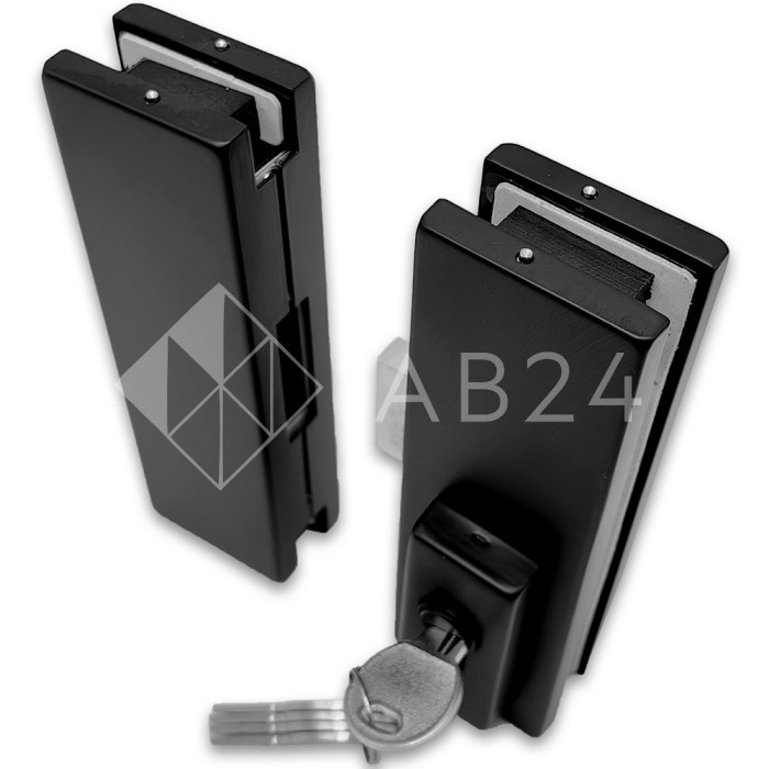 Замок FKZ-40 центральный с ответной частью ключ/ключ, нержавейка/черный