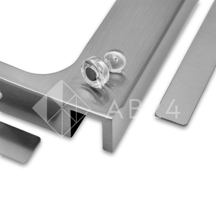 Угловой стабилизатор Диор FDK-5L стена-стекло 90˚ левый, нержавейка/матовый