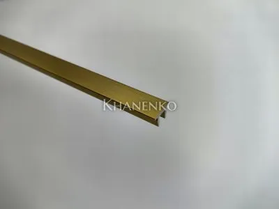 Заглушка верхняя FDPA-500.1, 19х13х2мм, 1 м, для п-образного профиля, алюминий/брашированное золото