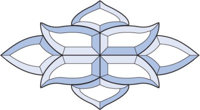 Бевелс AV81 фрамужный (8 элементов) 280 х 153 мм