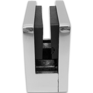 Крепление стекла FKK-83, 45х45х26 к плоской трубе или полу, литое, нержавейка/полированный