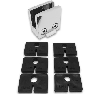 Крепление стекла FKK-83, 45х45х26 к плоской трубе или полу, литое, нержавейка/полированный