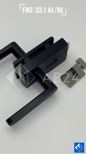 Замок FKZ-35 с нажимной для стеклянной двери ключ/защелка, нержавейка/черный