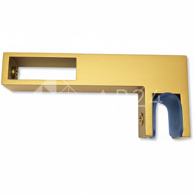 Держатель стекла FDC-35 сквозной 30х10 горизонтальный, нержавейка/брашированное золото