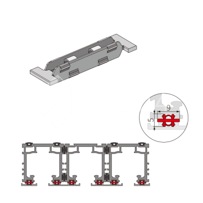 Клипса FMPA-18 для соединения нижней крышки с треком, черный