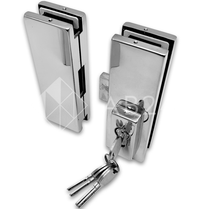 Замок FKZ-40 центральный с ответной частью ключ/ключ, нержавейка/полированный