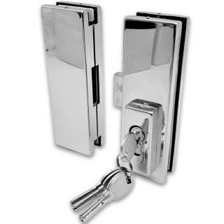 Замок FKZ-40 центральный с ответной частью ключ/ключ, нержавейка/полированный