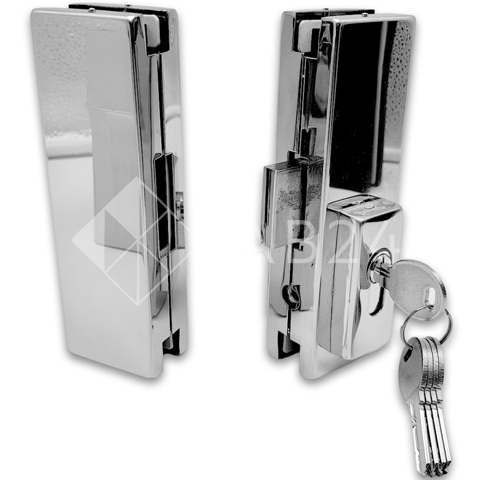 Замок FKZ-40 центральный с ответной частью ключ/ключ, нержавейка/полированный