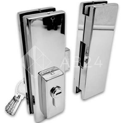 Замок FKZ-40 центральный с ответной частью ключ/ключ, нержавейка/полированный