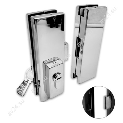 Замок FKZ-40 центральный с ответной частью ключ/ключ, нержавейка/полированный