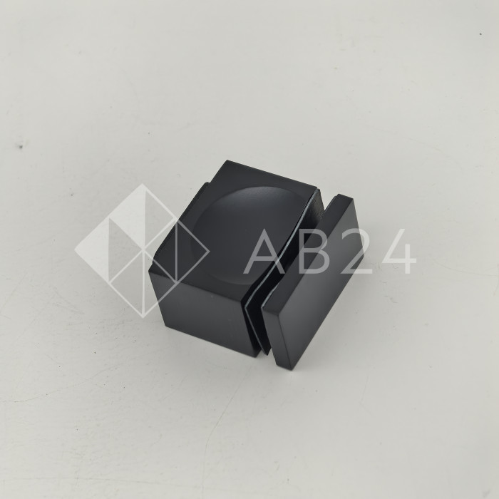 Ручка кноб FDR-67 с резиновым торцом (односторонняя), алюминий/черный