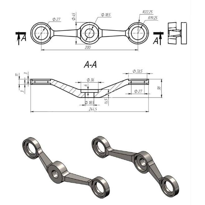 I-образный спайдер FNS-003, нержавейка/матовый