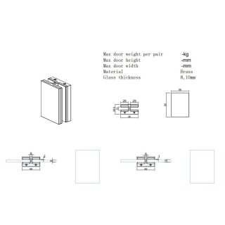 Коннектор Валевс без сверления FDK-162 стекло-стекло 180°, латунь/черный