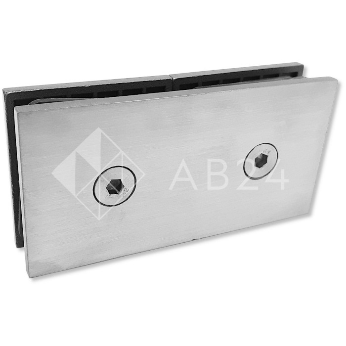 Коннектор для стекла Альфа α FDK-16, стекло-стекло 180°, нержавейка/матовый